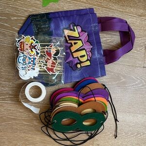 Superhero Party Favor Set with Masks and Stickers